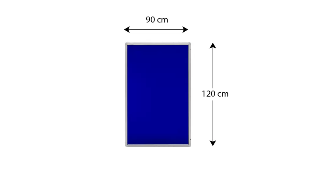 Bacheca portavvisi in feltro blu 120x90cm anta e struttura in alluminio