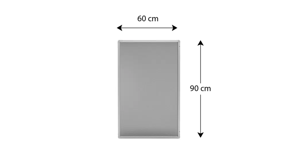 Bacheca portavvisi in feltro grigio 90x60cm anta e struttura in alluminio