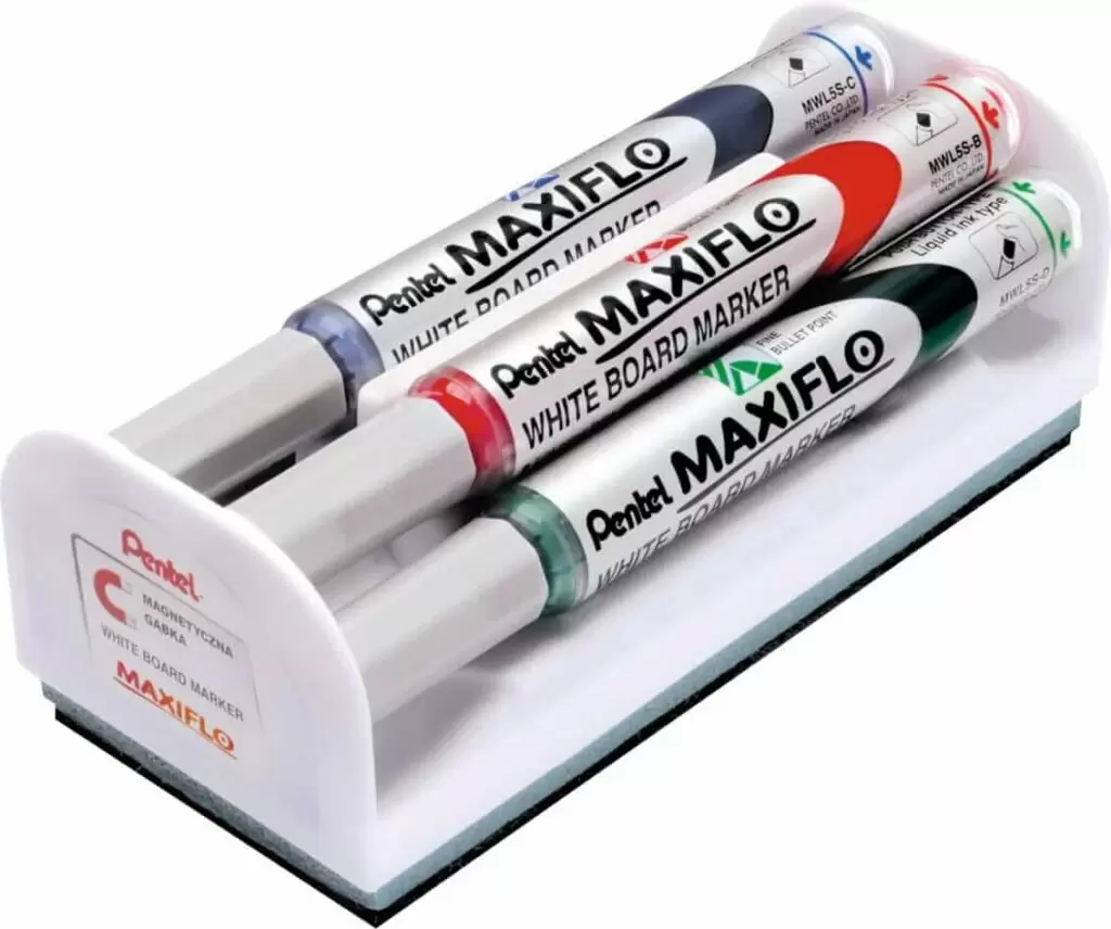 Set 4 pennarelli colorati Pentel Maxiflo con cancellino MWL5s-4n