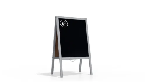 ALLboards Lavagna Nera da Gesso con Cavalletto bifacciale 100x60cm COLORE ARGENTO