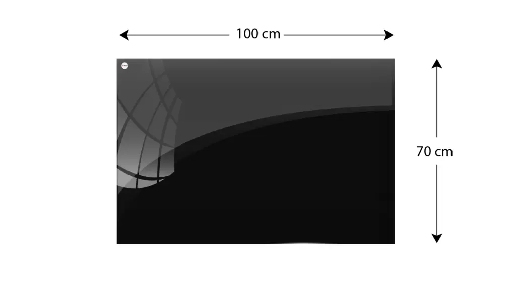 Lavagna in vetro nera magnetica 100x70 cm CLASSIC