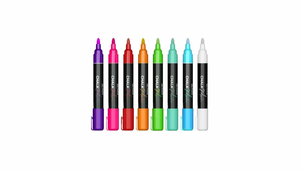 Set di pennarelli a gesso liquido CLASSIC: bianco, verde, blu, viola, rosa, rosso, arancione, menta