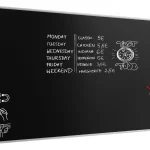 Lavagna magnetica da gesso nera 300×120 cm cornice EXPO + ACCESSORI