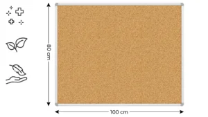 Bacheca in sughero (cornice in alluminio) 100x80 cm