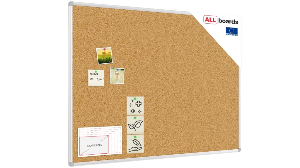 Bacheca in sughero (cornice in alluminio) 150x100 cm