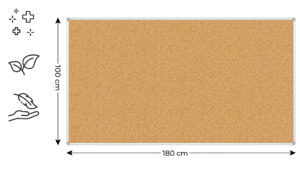 Bacheca in sughero (cornice in alluminio) 180x100 cm