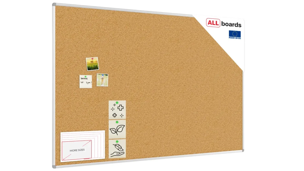 Bacheca in sughero (cornice in alluminio) 180x120 cm