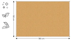 Bacheca in sughero (cornice in alluminio) 180x120 cm