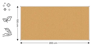 Bacheca in sughero (cornice in alluminio) 200x100 cm