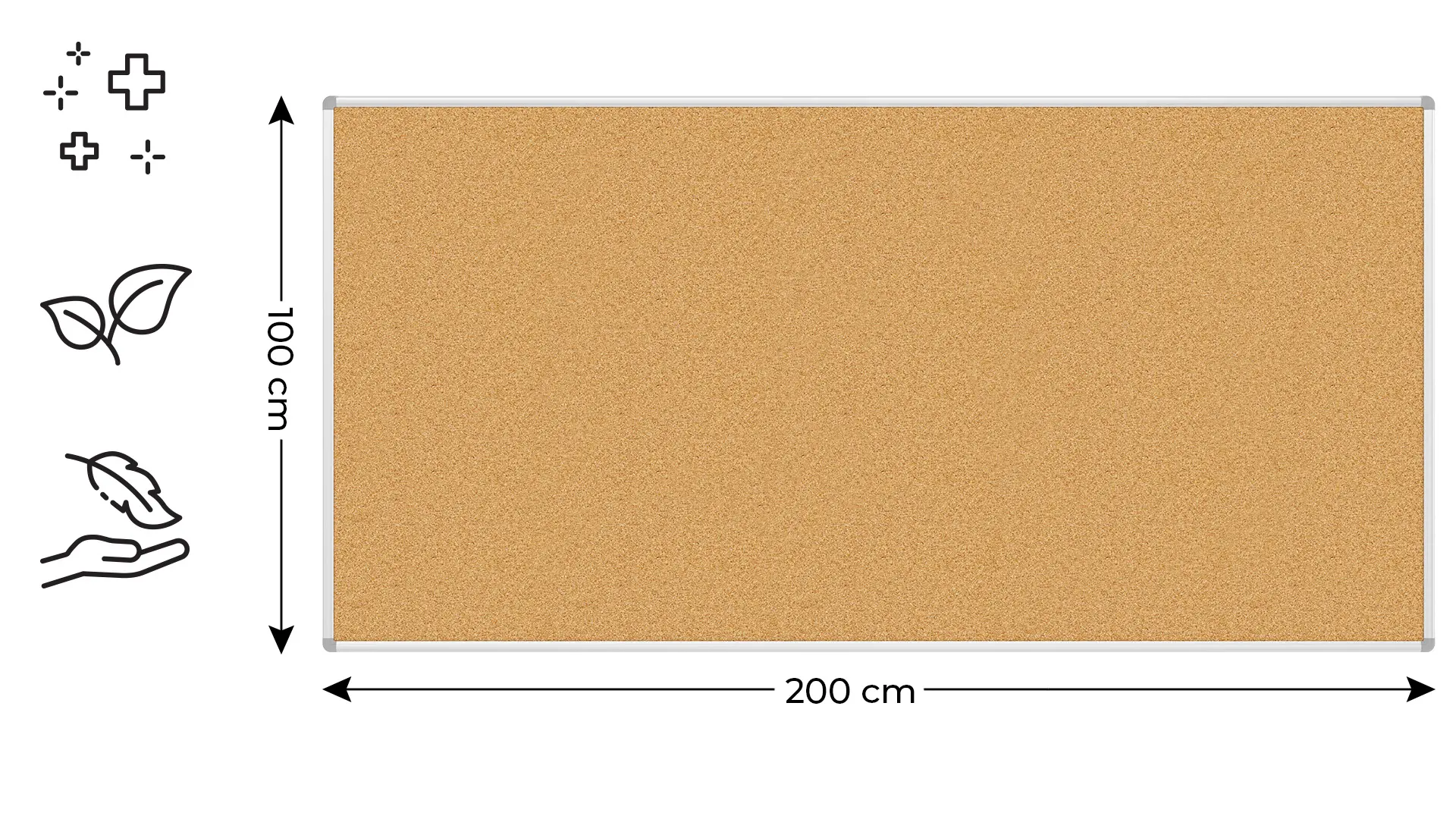 Eurokraft Pro | Bacheca Con Cornice In Alluminio | Sughero Naturale Largh X Alt 900 X 600 Mm 90254834
