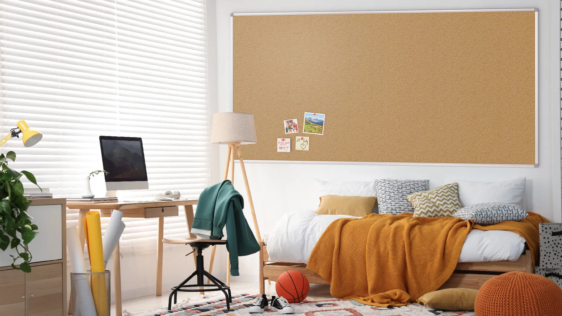 Bacheca in sughero (cornice in alluminio) 200x100 cm - immagine 3