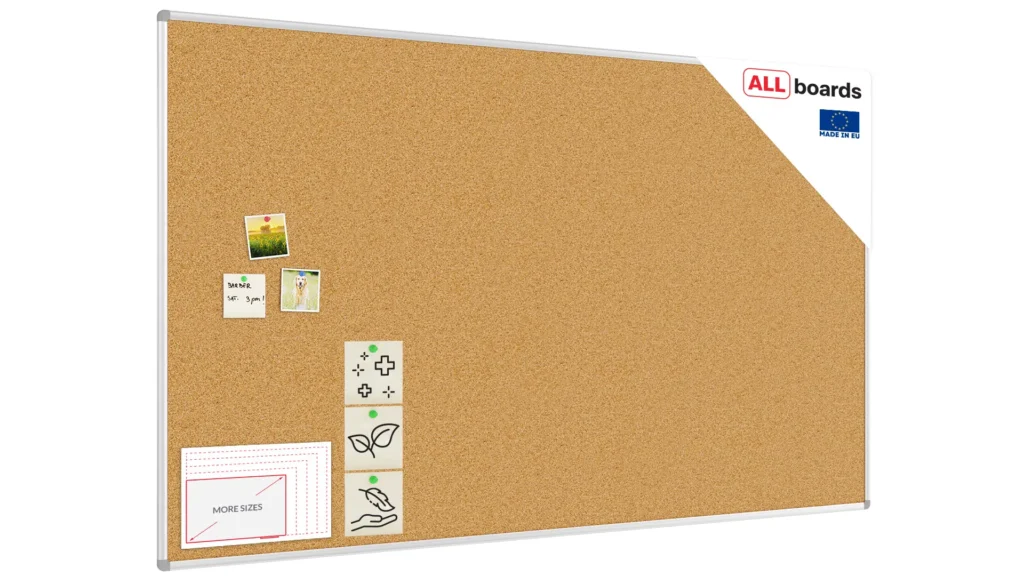 Bacheca in sughero (cornice in alluminio) 200x120 cm