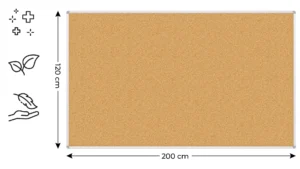 Bacheca in sughero (cornice in alluminio) 200x120 cm