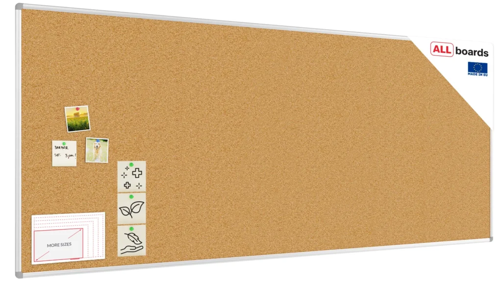 Bacheca in sughero (cornice in alluminio) 240x100 cm