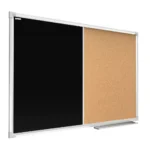 Lavagna magnetica per gesso e in sughero combinata 120x90cm cornice in alluminio