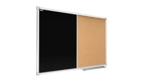 Lavagna magnetica per gesso e in sughero combinata 120x90cm cornice in alluminio