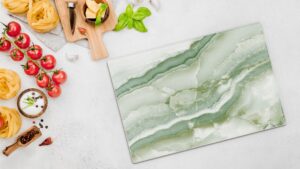 Tagliere in vetro MARMO VERDE 30x20 cm tagliere piano in vetro per cucina