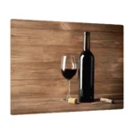 Tagliere Coprifornelli in Vetro Universale VINO TAPPO SUGHERO LEGNO 30x40cm Protezione per Piani Cottura, Piano di Lavoro, in Vetro Temperato, Decorazione Cucina