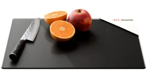 Tagliere in Vetro Universale NERO 30x40cm Protezione per Piani Cottura, Piano di Lavoro, in Vetro Temperato, Decorazione Cucina