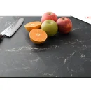 Tagliere in Vetro Universale MARMO NERO 52x60cm Protezione per Piani Cottura, Piano di Lavoro, in Vetro Temperato