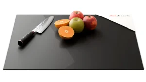 Tagliere in Vetro Universale NERO 52x60cm Protezione per Piani Cottura, Piano di Lavoro, in Vetro Temperato