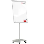 Lavagna portablocco magnetica bianca con ruote 100x70cm