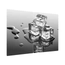 Tagliere Coprifornelli in Vetro Universale Ghiaccio CUBETTI di Ghiaccio Set 2 Pezzi, Protezione per Piani Cottura, Piano di Lavoro, in Vetro Temperato, Decorazione Cucina, 2 Pezzi - 52x30cm