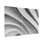 Tagliere Coprifornelli in Vetro Universale PIETRA BIANCA ONDE GEOMETRICHE 2 Pezzi, Protezione per Piani Cottura, Piano di Lavoro, in Vetro Temperato, Decorazione Cucina, 52x30cm