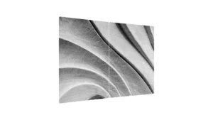 Tagliere in Vetro Universale PIETRA BIANCA ONDE GEOMETRICHE 2 Pezzi, Protezione per Piani Cottura, Piano di Lavoro, in Vetro Temperato, Decorazione Cucina, 52x30cm