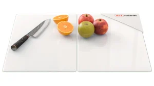 Tagliere in Vetro Universale BIANCO 2 Pezzi, 52x30 cm