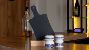 ALLboards Lavagnetta per gesso bifacciale TAGLIERE FORMA DEL TAGLIERE per Menu Tavolo - set 4 pezzi