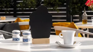 ALLboards Lavagnetta per gesso bifacciale GELATO FORMA DI COPPA DI GELATO per Menu Tavolo - set 4 pezzi