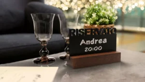 ALLboards Lavagnetta per gesso bifacciale RISERVATO FORMA DEL RISERVATO per Menu Tavolo - set 4 pezzi