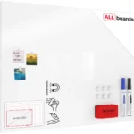 Lavagna magnetica in acciaio BIANCA WHITE 120x90 cm MetalBoards lastra con stampa adatta per tutti i tipi di calamite + set di accessori GRATIS