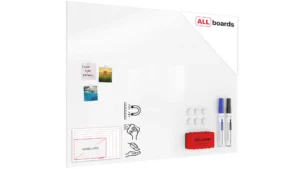 Lavagna magnetica in acciaio BIANCA WHITE 120x90 cm MetalBoards lastra con stampa adatta per tutti i tipi di calamite + set di accessori GRATIS