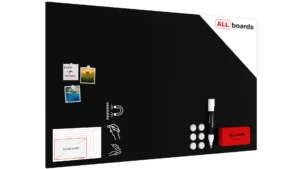 Lavagna magnetica 150×90 cm da GESSO NERA CHALKBOARD Metalboards+ accessori