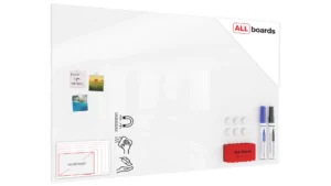 Lavagna magnetica in acciaio BIANCA WHITE 150x90 cm MetalBoards lastra con stampa adatta per tutti i tipi di calamite + set di accessori GRATIS