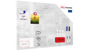 Lavagna magnetica in acciaio MATTONI BIANCHI 60x40cm MetalBoards lastra adatta per tutti i tipi di calamite + set di accessori GRATIS