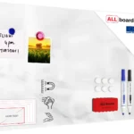 Lavagna magnetica in acciaio MARMO BIANCO 60x40cm MetalBoards lastra adatta per tutti i tipi di calamite + set di accessori GRATIS