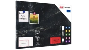 Lavagna magnetica in acciaio MARMO NERO 60x40cm MetalBoards lastra adatta per tutti i tipi di calamite + set di accessori GRATIS
