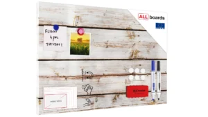 Lavagna magnetica in acciaio LEGNO BIANCO 60x40cm METALboards lastra adatta per tutti i tipi di calamite + set di accessori GRATIS