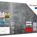 Lavagna magnetica in acciaio CEMENTO 90x60 cm MetalBoards lastra con stampa adatta per tutti i tipi di calamite + set di accessori GRATIS