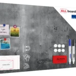 Lavagna magnetica in acciaio CEMENTO 90x60 cm MetalBoards lastra con stampa adatta per tutti i tipi di calamite + set di accessori GRATIS