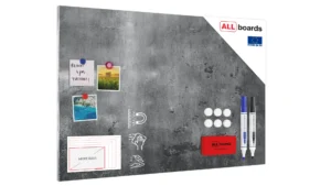 Lavagna magnetica in acciaio CEMENTO 90x60 cm MetalBoards lastra con stampa adatta per tutti i tipi di calamite + set di accessori GRATIS