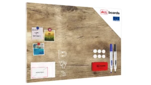 Lavagna magnetica in acciaio LEGNO 90x60cm MetalBoards lastra adatta per tutti i tipi di calamite + set di accessori GRATIS
