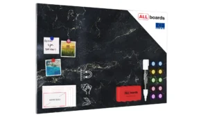 Lavagna magnetica in acciaio MARMO NERO 90x60cm MetalBoards lastra adatta per tutti i tipi di calamite + set di accessori GRATIS
