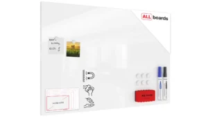 Lavagna magnetica in acciaio BIANCA WHITE 90x60 cm MetalBoards lastra con stampa adatta per tutti i tipi di calamite + set di accessori GRATIS