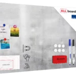 Lavagna magnetica in acciaio CEMENTO 90x60cm METALboards lastra adatta per tutti i tipi di calamite + set di accessori GRATIS