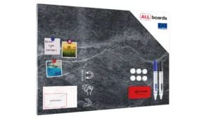 Lavagna magnetica in acciaio PEITRA SCURA 90x60cm METALboards lastra adatta per tutti i tipi di calamite + set di accessori GRATIS