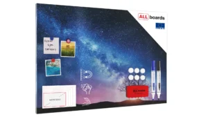 Lavagna magnetica in acciaio VIA LATTEA E ALBERO 90x60cm METALboards lastra adatta per tutti i tipi di calamite + set di accessori GRATIS